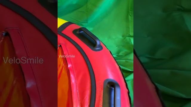 Ватрушка-Тюбинг VeloSmile "Зима-Лето 120 см" Крансый, Желтый - краткий обзор смотреть онлайн