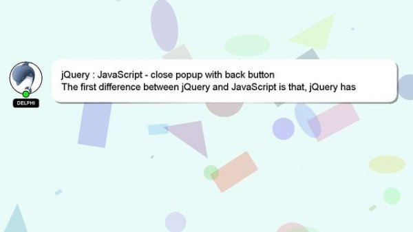 jQuery : JavaScript - close popup with back button