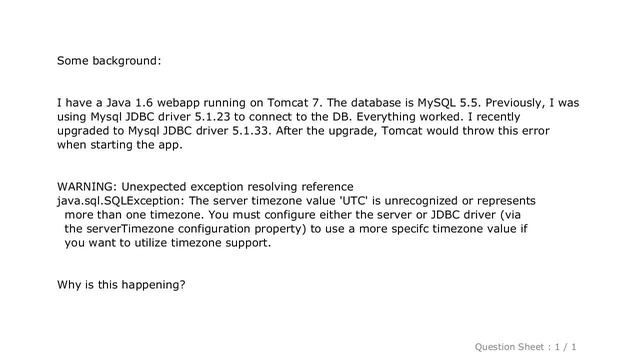 MySQL : MySQL JDBC Driver 5.1.33 - Time Zone Issue смотреть онлайн