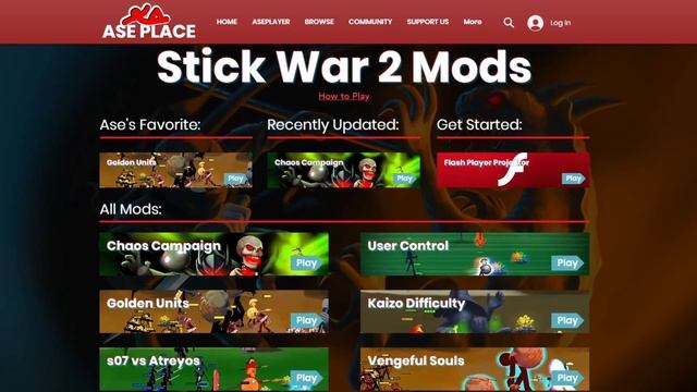 How To Play Stick War MODS with FLASH PLAYER! смотреть онлайн