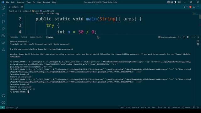 TRY CATCH FINALLY - JAVA | V-CODE | CSI | VIT-AP смотреть онлайн