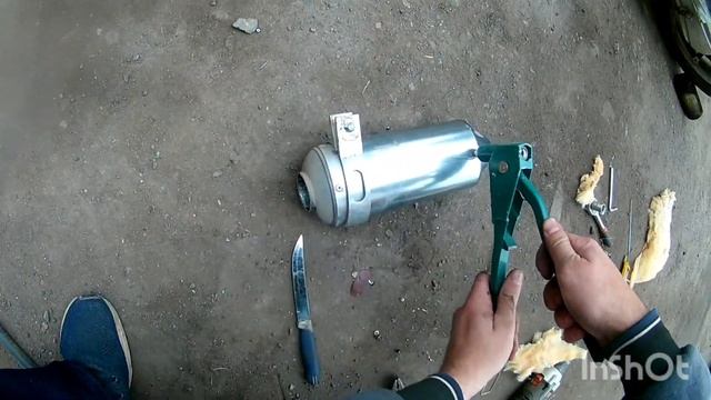 Полная разборка китайского глушителя и его набивка на Венто Питбайк 125сс. смотреть онлайн