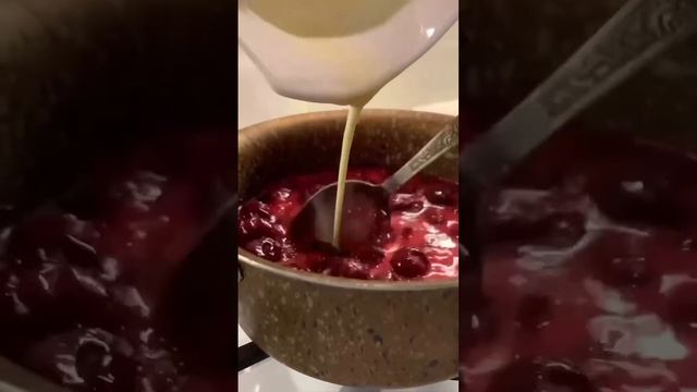 насыпной пирог с вишней #еда #готовка #ужин#вкусно