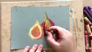 Как нарисовать инжир масляной пастелью | УРОК РИСОВАНИЯ МАСЛЯНОЙ ПАСТЕЛЬЮ | масляная пастель
