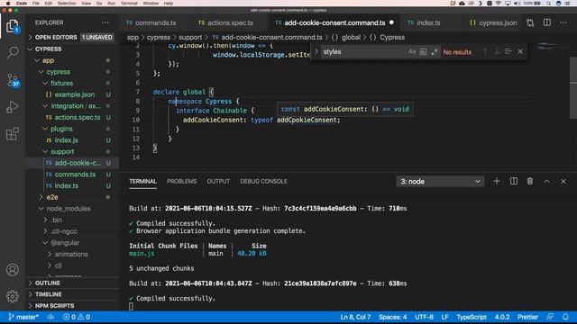 cypress commands and typescript смотреть онлайн