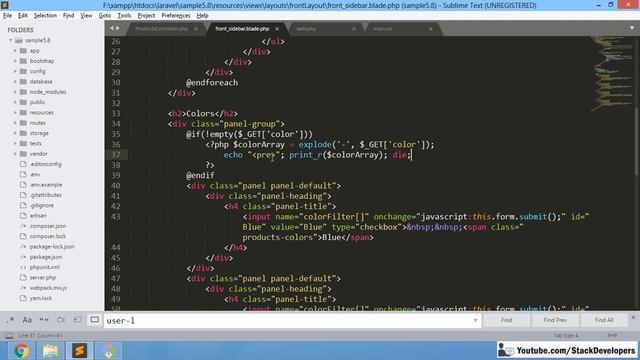 #132 Make E-com in Laravel 5.7 / 5.8 | Products Filters : Color Filter (II) смотреть онлайн