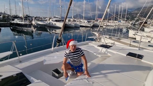 ⛵️❄️☃️Новый год.Яхта . Дед Мороз . Остроухие эльфы. Олени. Катамаран Bali CATSPACE . Bali 4.2 смотреть онлайн