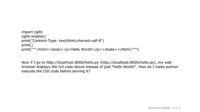 HTML : How do I set up a Python CGI server? смотреть онлайн