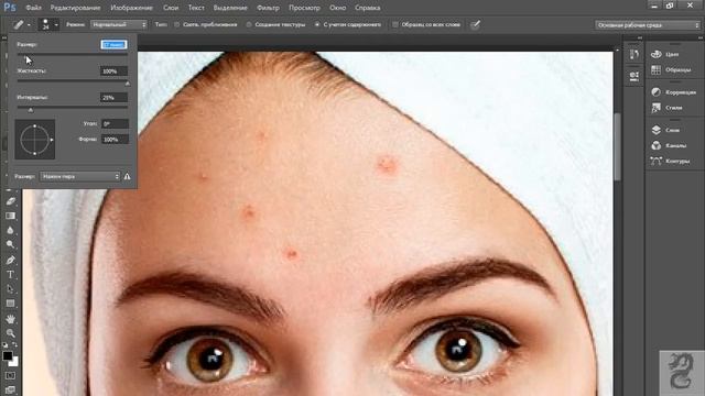 Как убрать прыщи в Photoshop смотреть онлайн