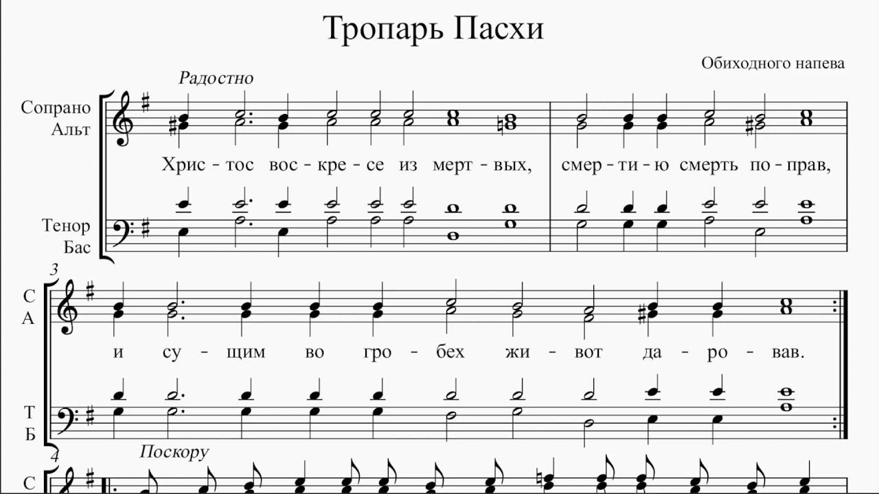 Тропарь Пасхи (Обиходного напева) смотреть онлайн