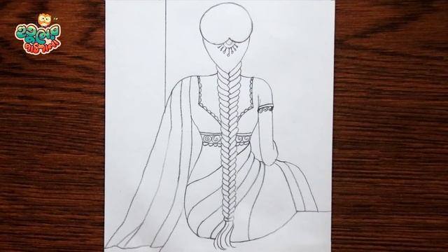 How to draw a beautiful traditional girl | Indian Girl drawing | girl drawing смотреть онлайн
