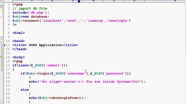 Login form using OOPs Concept in PHP смотреть онлайн