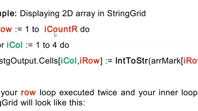 Two-Dimensional Arrays Lesson 2: Display in StringGrid смотреть онлайн