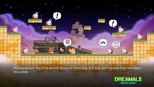 PS4 indie game "Dreamals: Dream Quest" Cutscene Episode 14 -Urgent landing on The Moon. смотреть онлайн