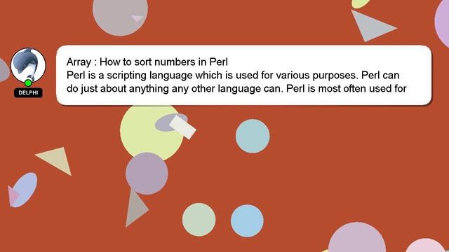 Array : How to sort numbers in Perl смотреть онлайн