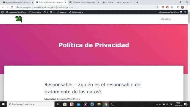 ?✍ Crear Política de Cookies, de Privacidad y Aviso Legal en WordPress 2021 [TUTORIAL FÁCIL] смотреть онлайн