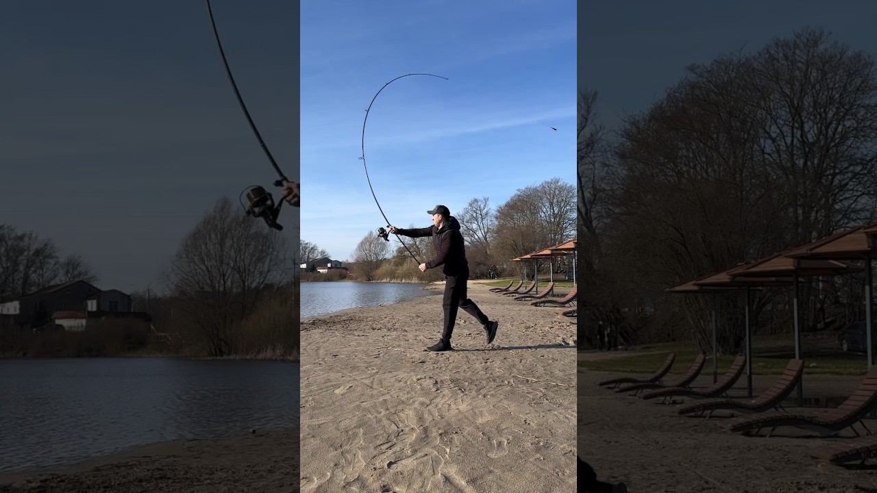 Забросы 180-200м карповым удилищем #карпфишинг смотреть онлайн