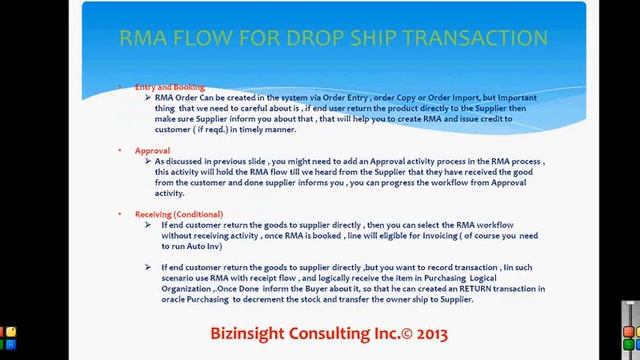 RMA flow for Drop Ship Orders in Oracle Application.-2 смотреть онлайн