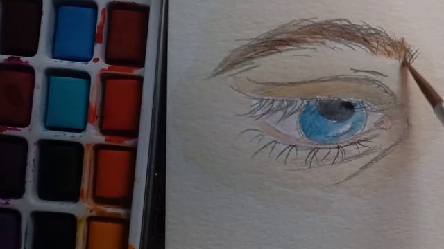 Рисую глаз акварель ☺️/рисуем Вместе ❤️ смотреть онлайн