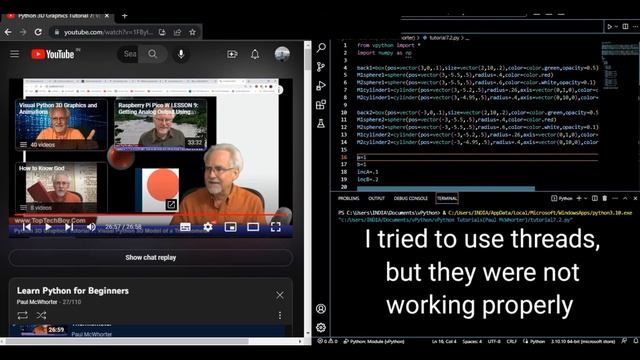 2 3D Thermometers | Homework solution to @paulmcwhorter's Python 3D Graphics Tutorial 7 смотреть онлайн