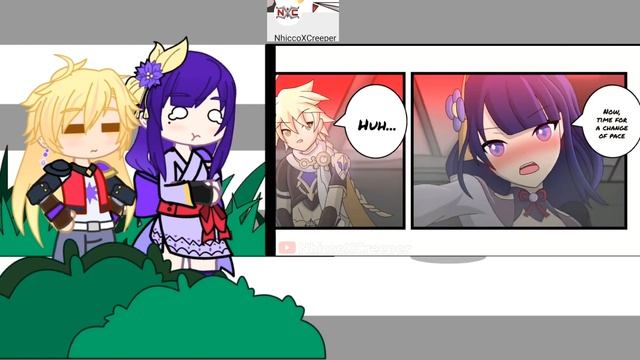 genshin impact characters react part 9 (gacha clubxgenshin impact) aether x Raiden/EI смотреть онлайн