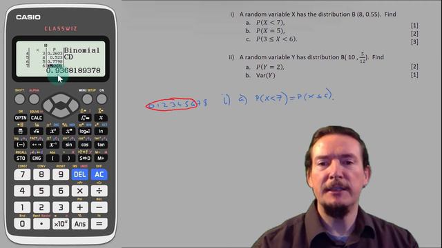 Casio Classwiz - Binomial Probability Distribution using Calculator FX-991EX FX991EX for A Level IB смотреть онлайн