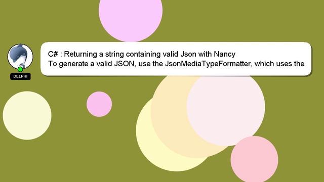 C# : Returning a string containing valid Json with Nancy смотреть онлайн