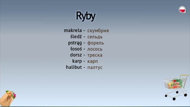 Польский язык. В супермаркете. Отделы супермаркета и продукты. смотреть онлайн