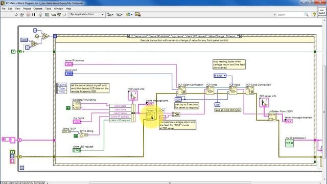 LabVIEW code: TCP client-server (walk-through) смотреть онлайн