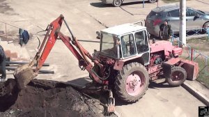 The tractor UMZ-6kl excavator EO-2621V /// Трактор ЮМЗ-6КЛ экскаватор ЭО-2621В