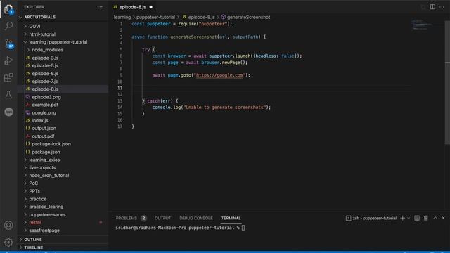Puppeteer Tutorial #8 | Generate Screenshots смотреть онлайн