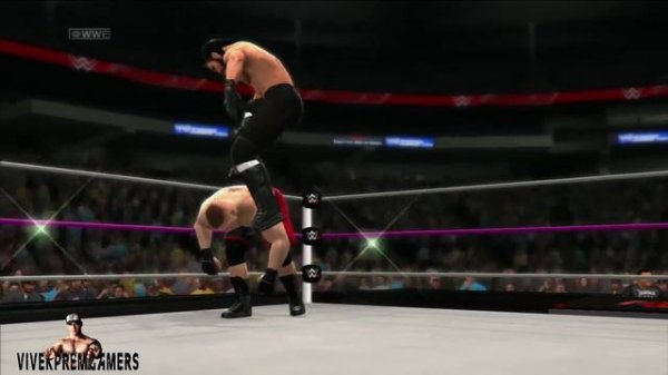 WWE RAW 14 - Brock Lesnar vs Seth Rollins - Cashes Money in the Bank Contract Full Match HD!