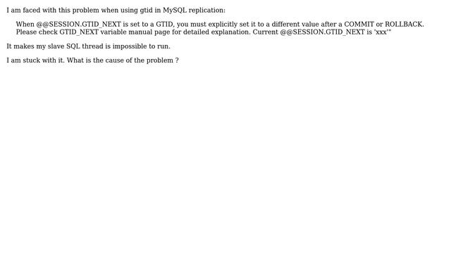 Databases: Problem when using gtid with MySQL replication смотреть онлайн