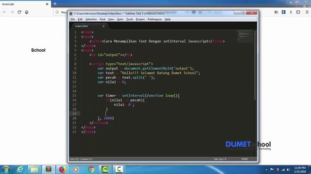 Cara Menampilkan Text Dengan setInterval Javascript смотреть онлайн