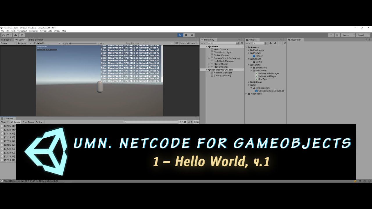 Unity Multiplayer. NGO 1 – Hello World, часть1 смотреть онлайн