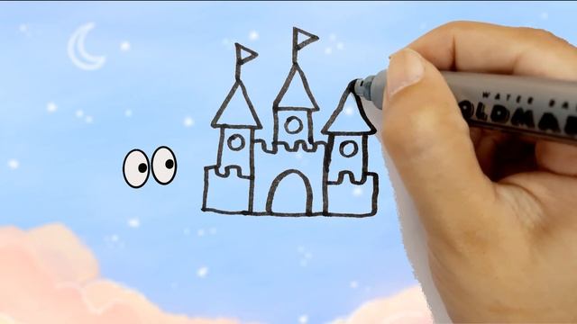 рисунок замок для детей | как нарисовать замок смотреть онлайн