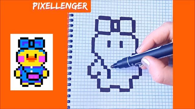 Как рисовать по клеточкам Уточку Лалафанфан Простые рисунки How to Draw Pixel Art смотреть онлайн