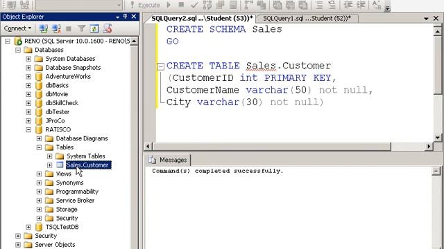 SQL 2008 database Schemas Lab 2.1 смотреть онлайн