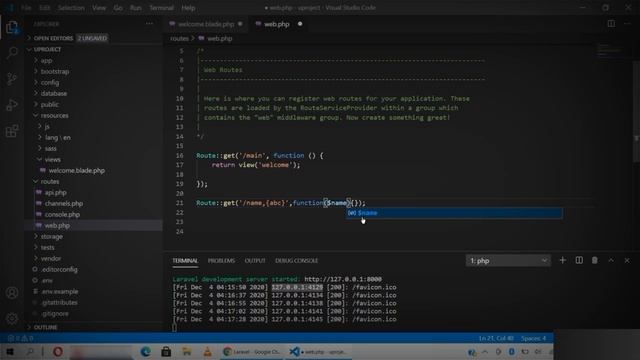 Routing in Laravel | Introduction to Laravel |PHP Laravel Course| URDU| Hindi | Lec-39| смотреть онлайн