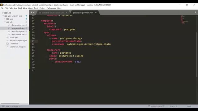11. Defining Kubernetes Deployment for postgreSQL DB with PVC смотреть онлайн