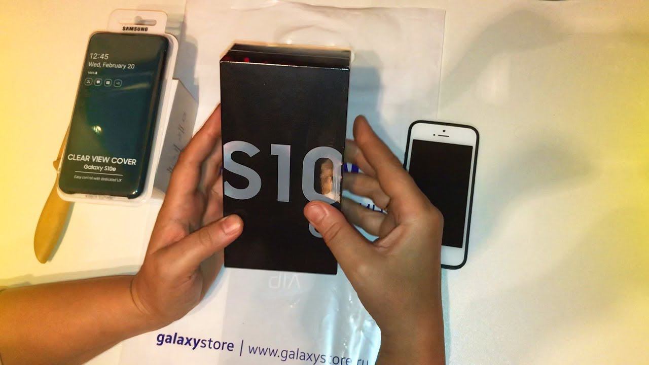 Распаковка Samsung S10e! Первое впечатление! Подарок от мужа!