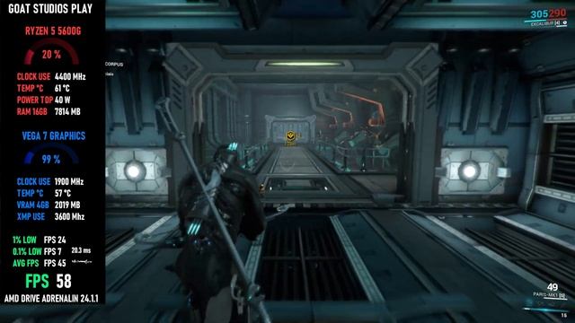WARFRAME / RYZEN 5 5600G / VEGA 7 GRAPHICS / TESTING IN 1080P MEDIUM ! смотреть онлайн