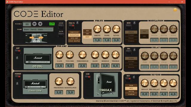 Marshall CODE Bon Jovi "Slippery When Wet" album preset смотреть онлайн