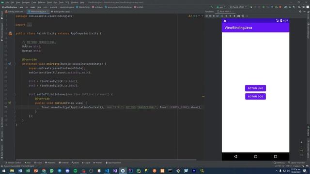 Configuración y uso de ViewBinding en Java y Android Studio смотреть онлайн
