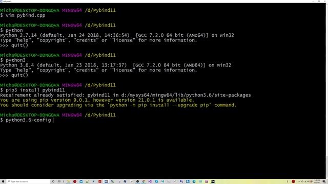 [pybind11] Setup on Windows with Mysys2 смотреть онлайн