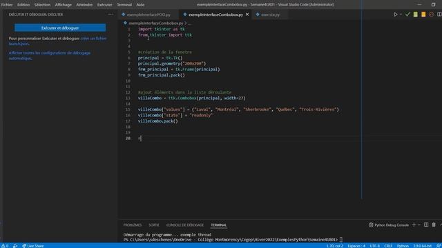 Python: codage d'une liste déroulante dans Tkinter смотреть онлайн