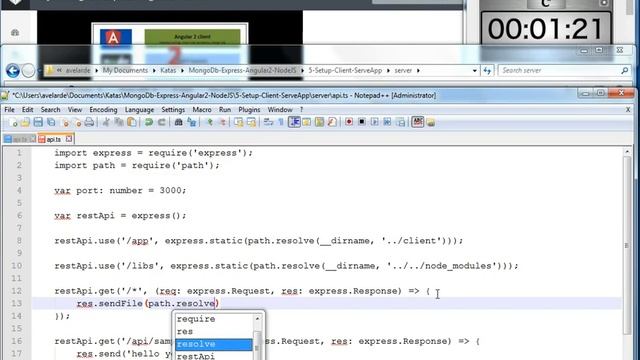 Mean Stack with Typescript and Angular 2 - 5. Serve Static Content with ExpressJS смотреть онлайн
