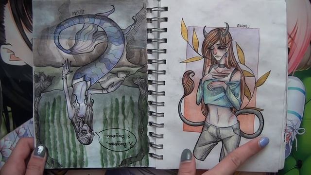 ОБЗОР НА СКЕТЧБУК, отливающий голубизной / SKETCHBOOK REVIEW #6 (ч.1) смотреть онлайн