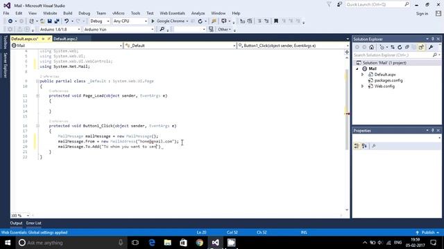 send Mail in visual studio 2015 asp.net c# 5.0 смотреть онлайн