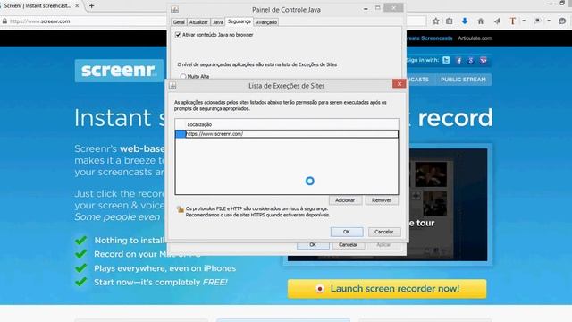 Como ativar o Java para usar o ScreenR no Firefox смотреть онлайн